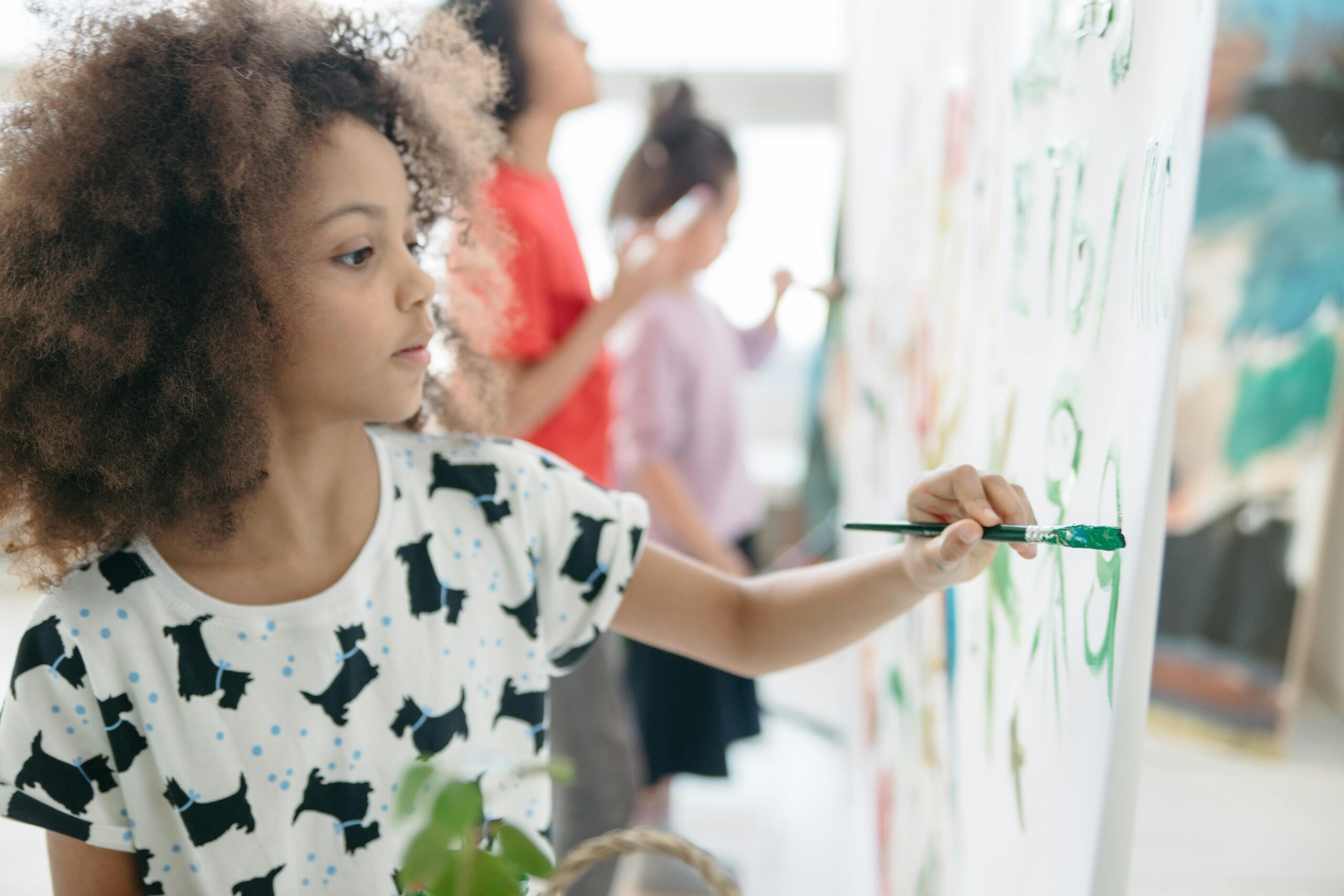 Ouder en kind aquarel schilderen