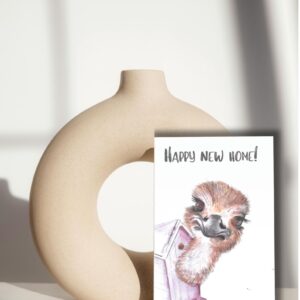 Haooy new home, vogel kaart ,struisvogel