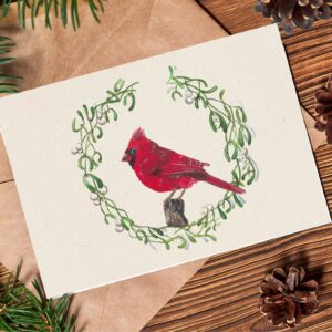 kerstkaart rode kardinaal